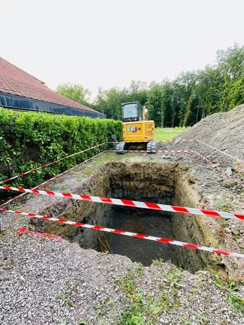 Terrassement et pose d'une cuve récupérateur d'eau 10 000 litres , Thonon-les-Bains, Seiller TP