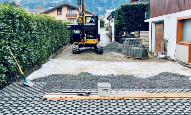 Pose et installation de dalles gazon à Bon-en-Chablais, Thonon-les-Bains, Seiller TP