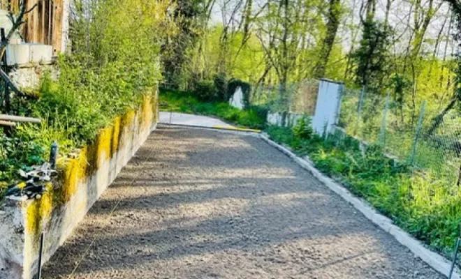 Terrassement descente de garage + stabilisation du terrain