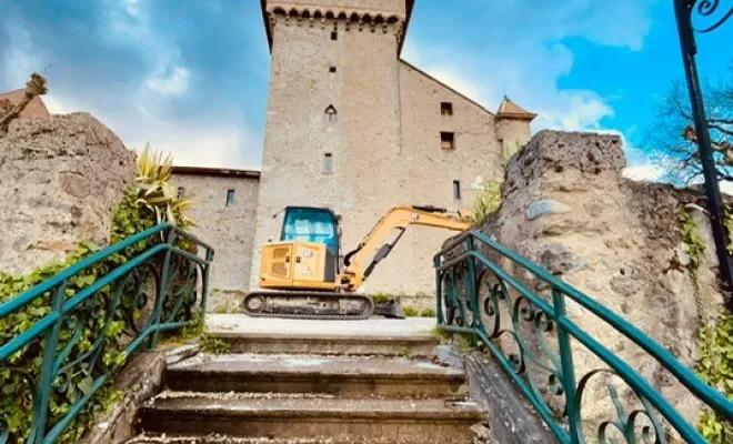 Terrassement au Château d'AVULLY, Thonon-les-Bains, Seiller TP