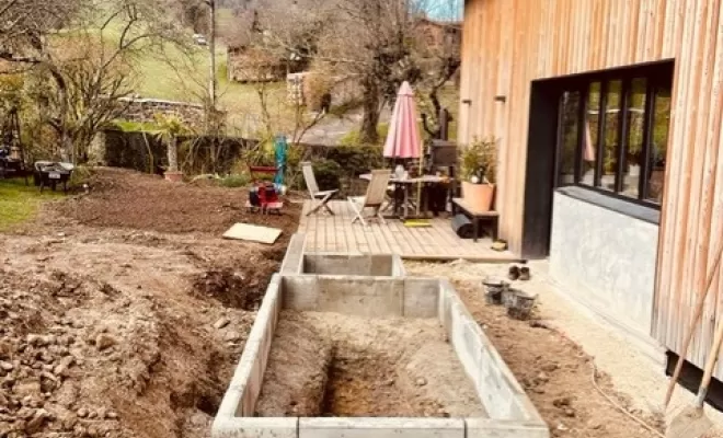 Aménagement d'une cour d'intérieur à Bon-en-Chablais, Thonon-les-Bains, Seiller TP