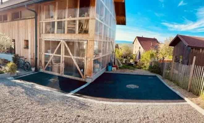 Aménagement d'une cour d'intérieur à Bon-en-Chablais, Thonon-les-Bains, Seiller TP