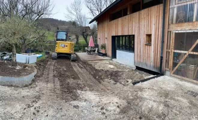 Aménagement d'une cour d'intérieur à Bon-en-Chablais, Thonon-les-Bains, Seiller TP