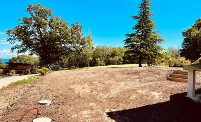 Travaux de terrassement d'une cour d'un particulier à Yvoire, Thonon-les-Bains, Seiller TP