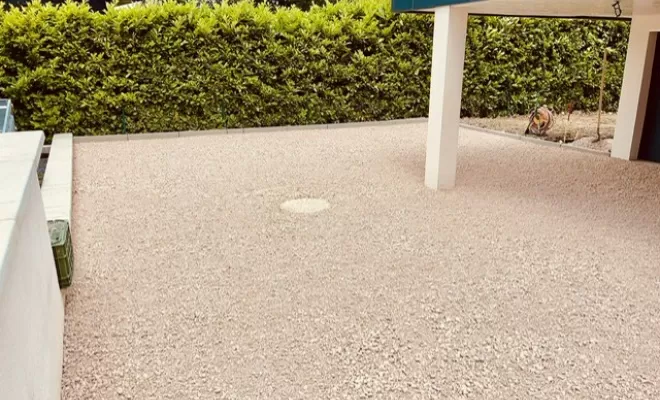Travaux de terrassement d'une cour d'un particulier à Yvoire., Thonon-les-Bains, Seiller TP