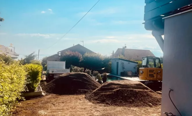 Terrassement d'une cour chez un particulier à EXCENEVEX, Thonon-les-Bains, Seiller TP