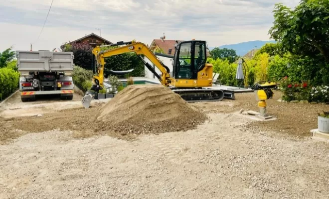 Terrassement d'une cour chez un particulier à EXCENEVEX, Thonon-les-Bains, Seiller TP