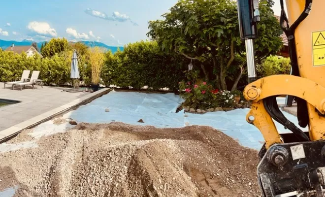 Terrassement d'une cour chez un particulier à EXCENEVEX, Thonon-les-Bains, Seiller TP