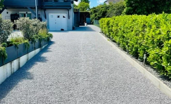 Terrassement d'une cour chez un particulier à EXCENEVEX, Thonon-les-Bains, Seiller TP