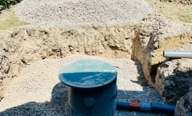 Terrassement et pose d'une cuve récupérateur d'eau 10 000 litres , Thonon-les-Bains, Seiller TP