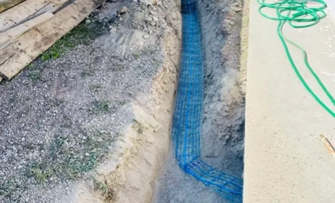 Terrassement et pose d'une cuve récupérateur d'eau 10 000 litres , Thonon-les-Bains, Seiller TP